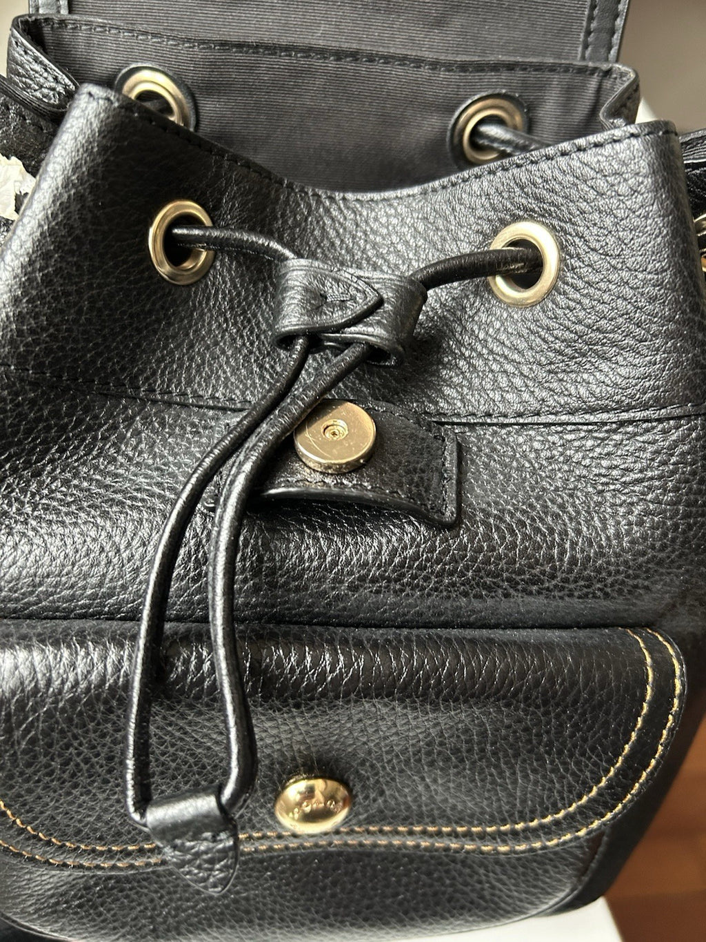 Coach Pennie 22 Black Pebbled Leather Backpack NWT C4121