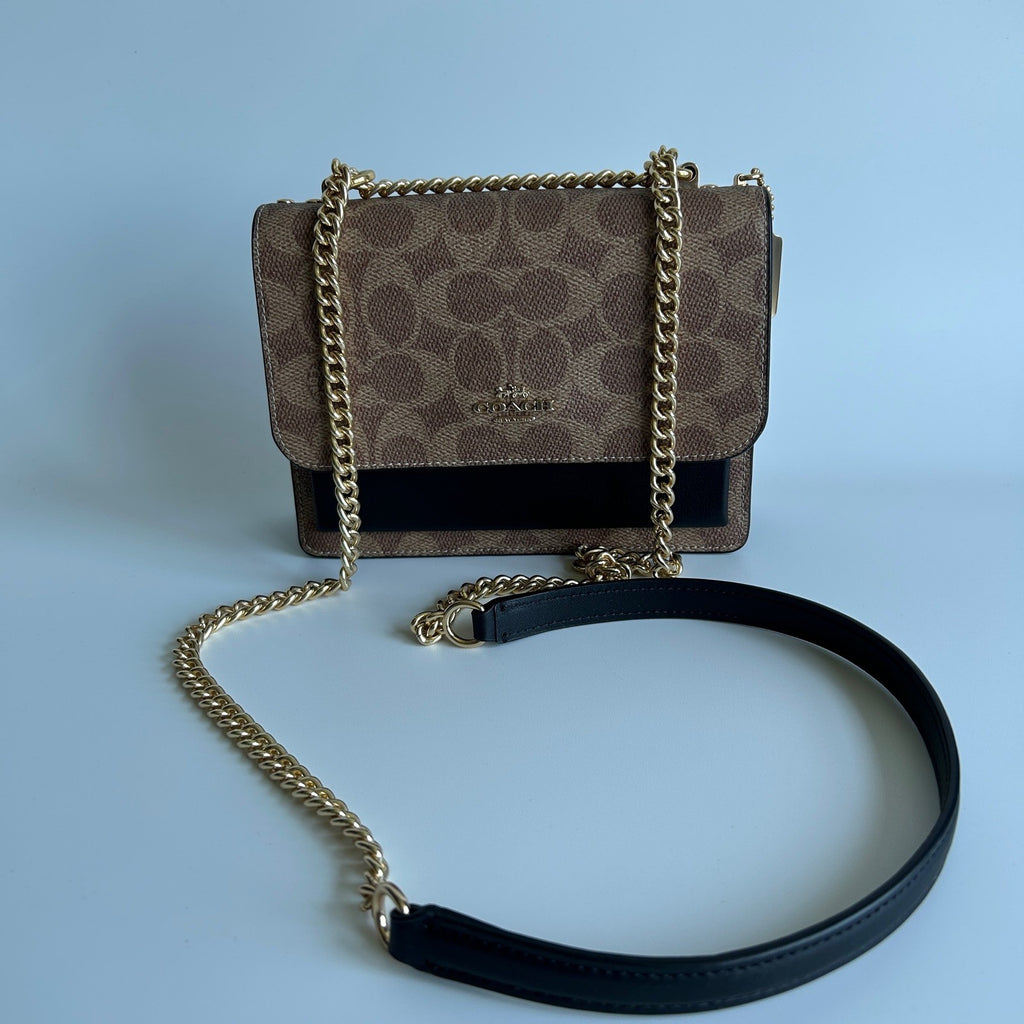 Coach Mini Klare Crossbody Brown Black Canvas Leather Bag CW206 Excellent