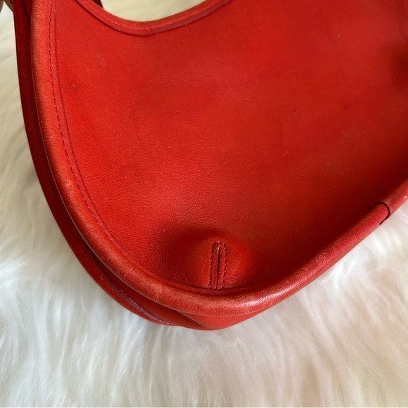 Coach Ergo 9020 Red Glovetanned Leather Shoulder Bag Good