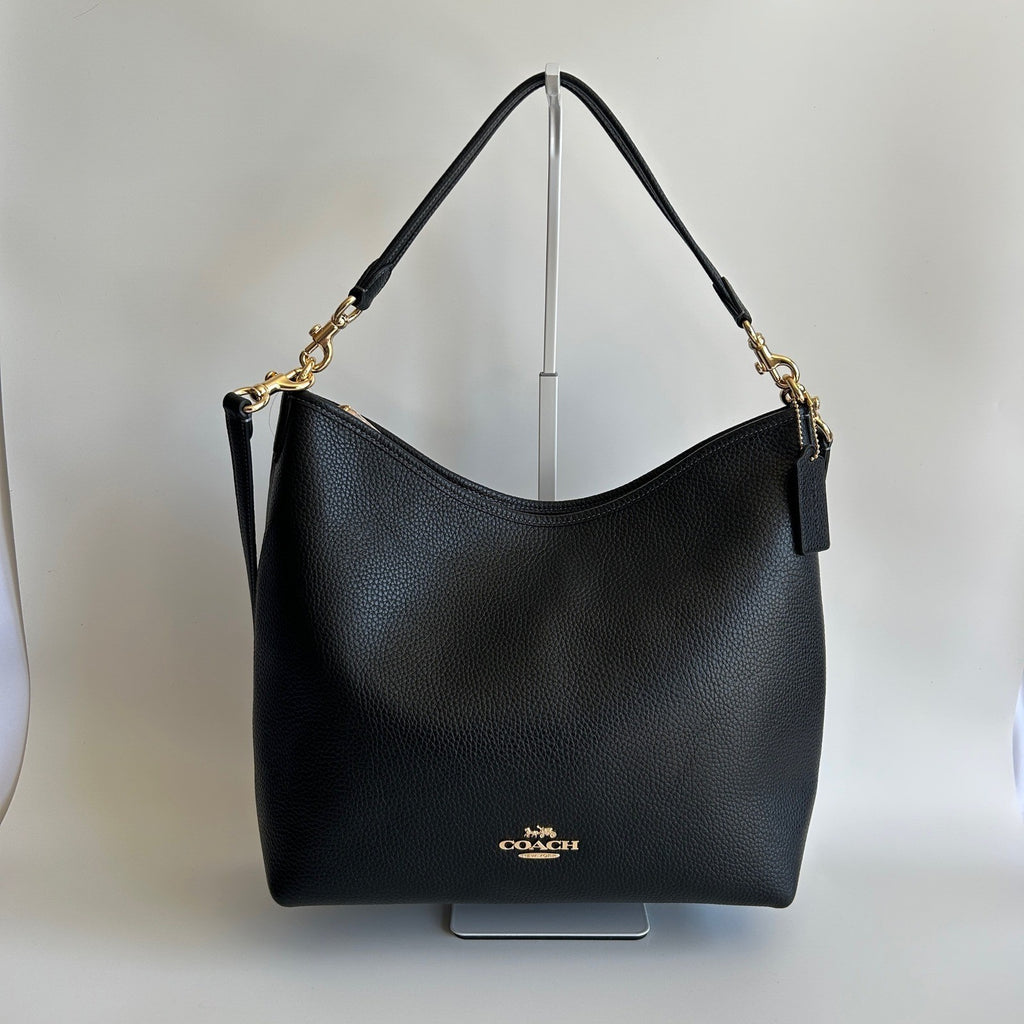 Coach Laurel Black Pebbled Leather Shoulder Bag NWT