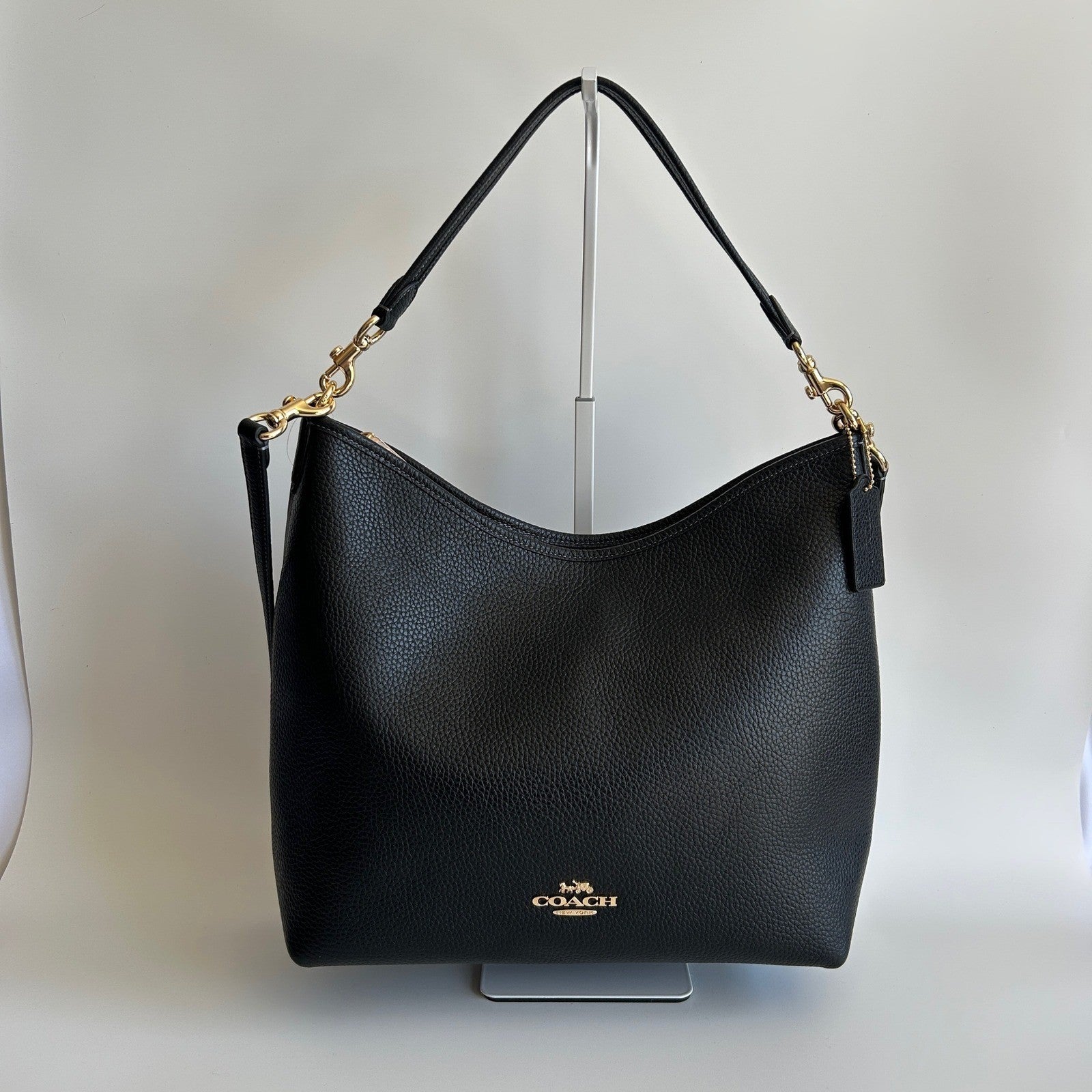 Coach Laurel Black Pebbled Leather Shoulder Bag NWT