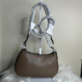 Coach Teri Dark Stone Pebbled Leather Shoulder Bag CV934 NEW