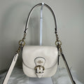 Coach Kleo 17 Chalk White Pebbled Leather Shoulder Bag Excellent