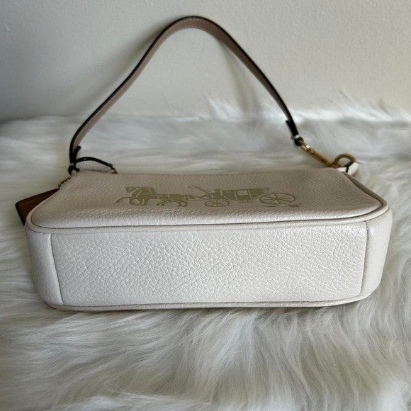 Coach Nolita 19 Chalk White Pebbled Leather Shoulder Bag Excellent