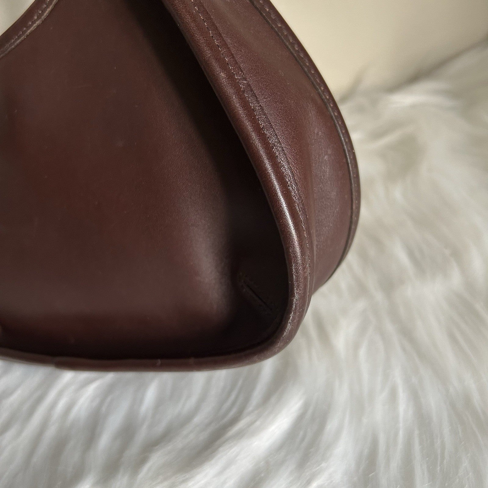 Coach Ergo 9027 Mahogany Brown Glove Tanned Leather Hobo Bag Good