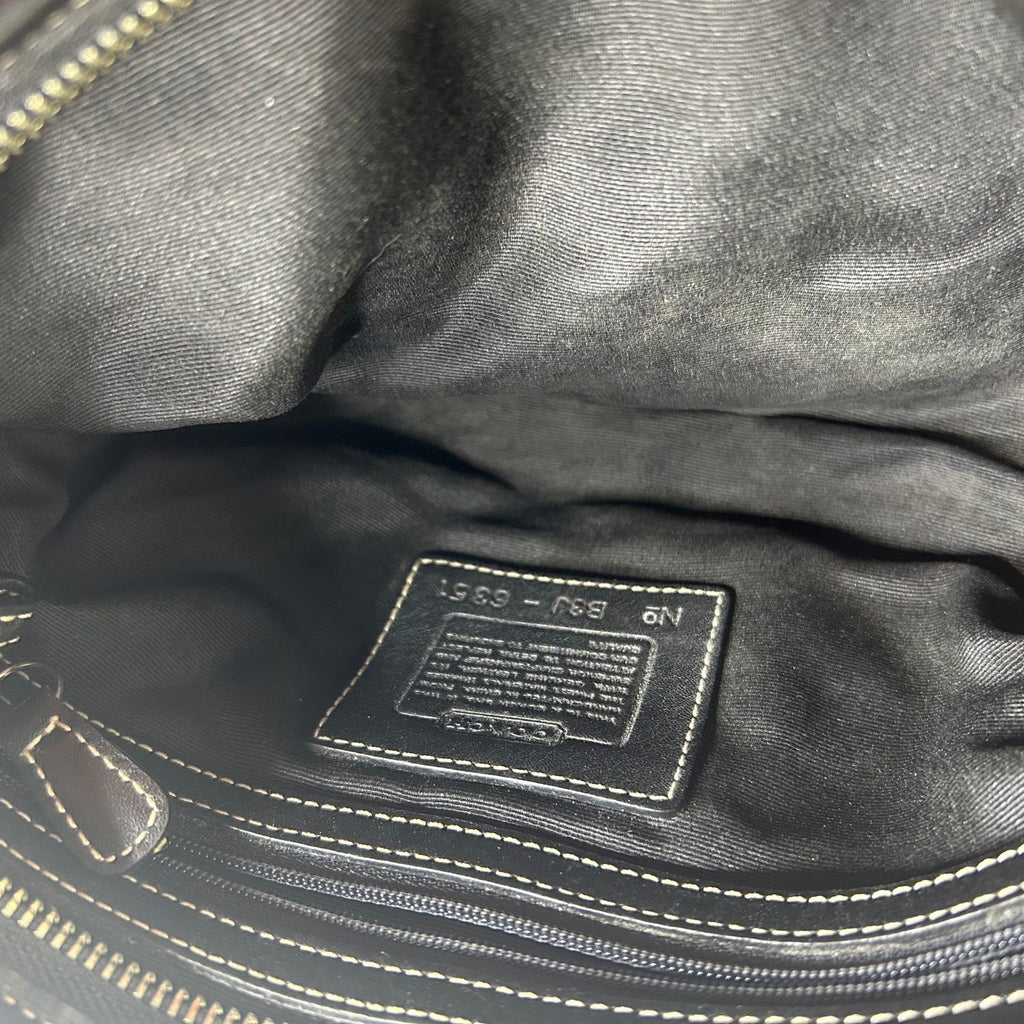 Coach Soho Signature Brown Black Canvas Leather Hobo Bag 6351 Excellent