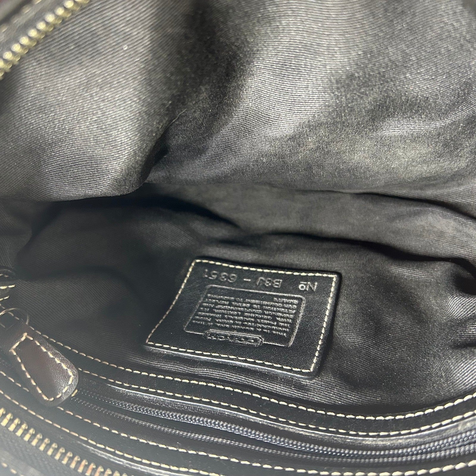 Coach Soho Signature Brown Black Canvas Leather Hobo Bag 6351 Excellent