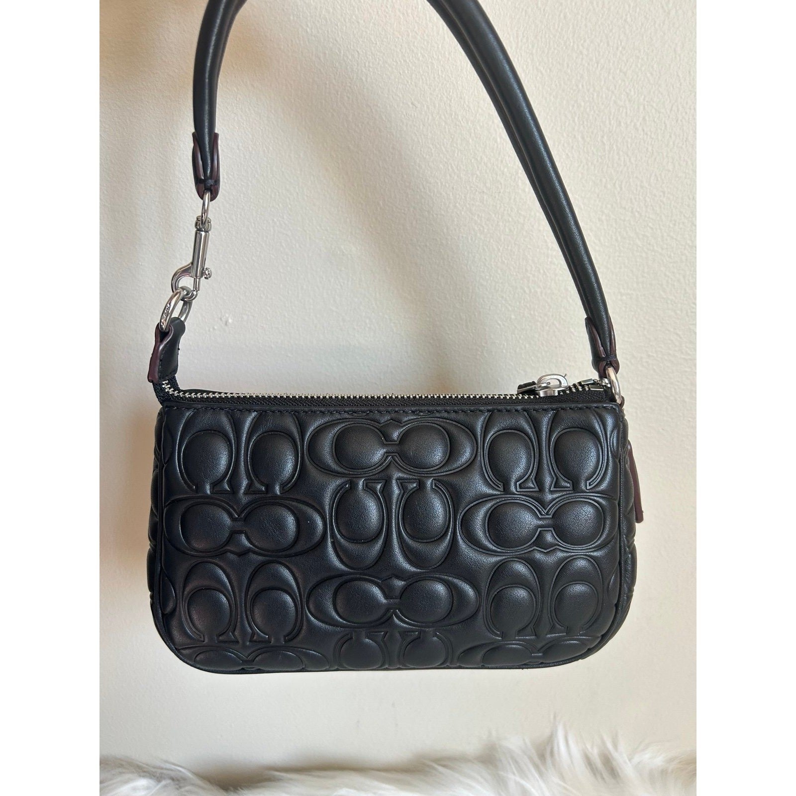 Coach Nolita 19 Black Quilted Leather Signature Shoulder Bag Excellent