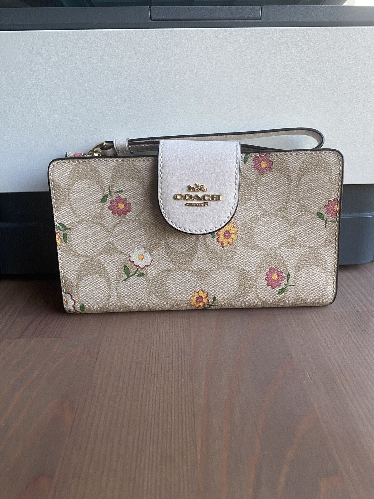 NWOT Coach Tech Wallet In Signature Canvas With Nostalgic Ditsy Print