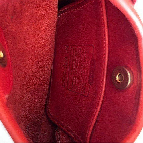 Coach Ergo 9020 Red Glovetanned Leather Shoulder Bag Good