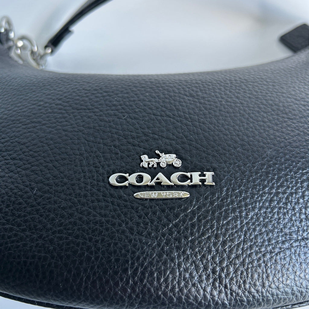 Coach Payton Hobo Black Pebbled Leather Shoulder Bag CE619 Excellent