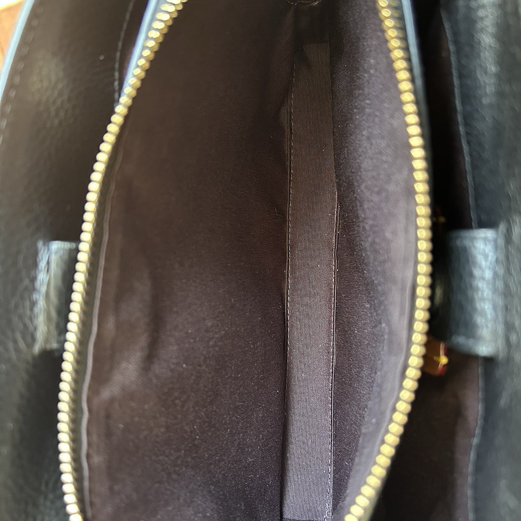 Coach Savannah Small Black Pebbled Leather Satchel Shoulder Bag Excellent