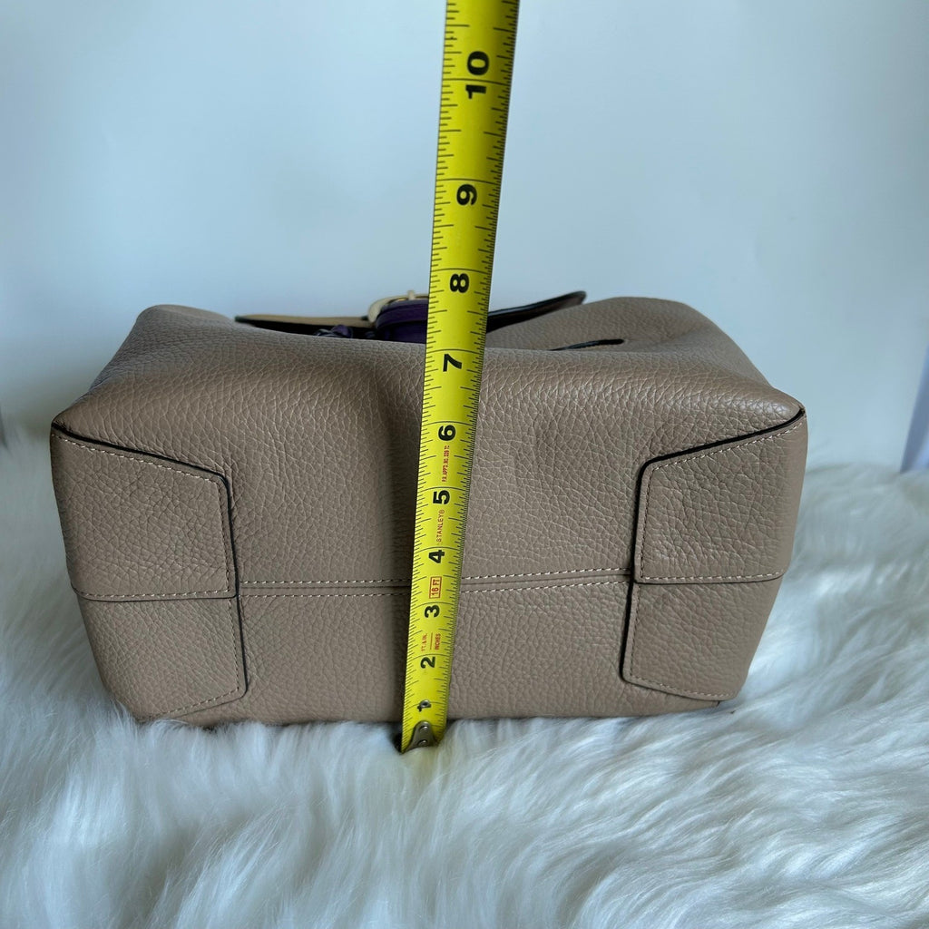 Coach Kleo Taupe Multi Colorblock Pebbled Leather Backpack NEW