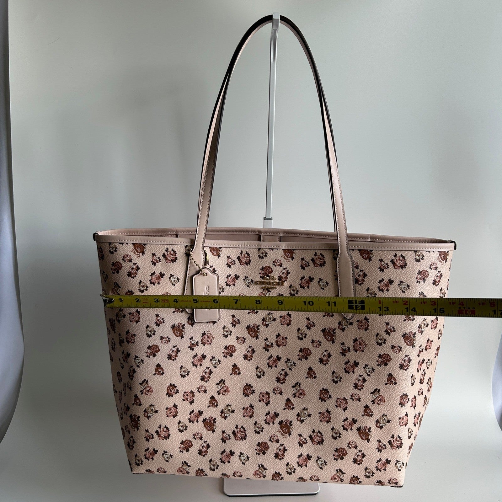 Coach City Tote Rose Print Blush Multi Crossgrain Leather Bag NEW CY682