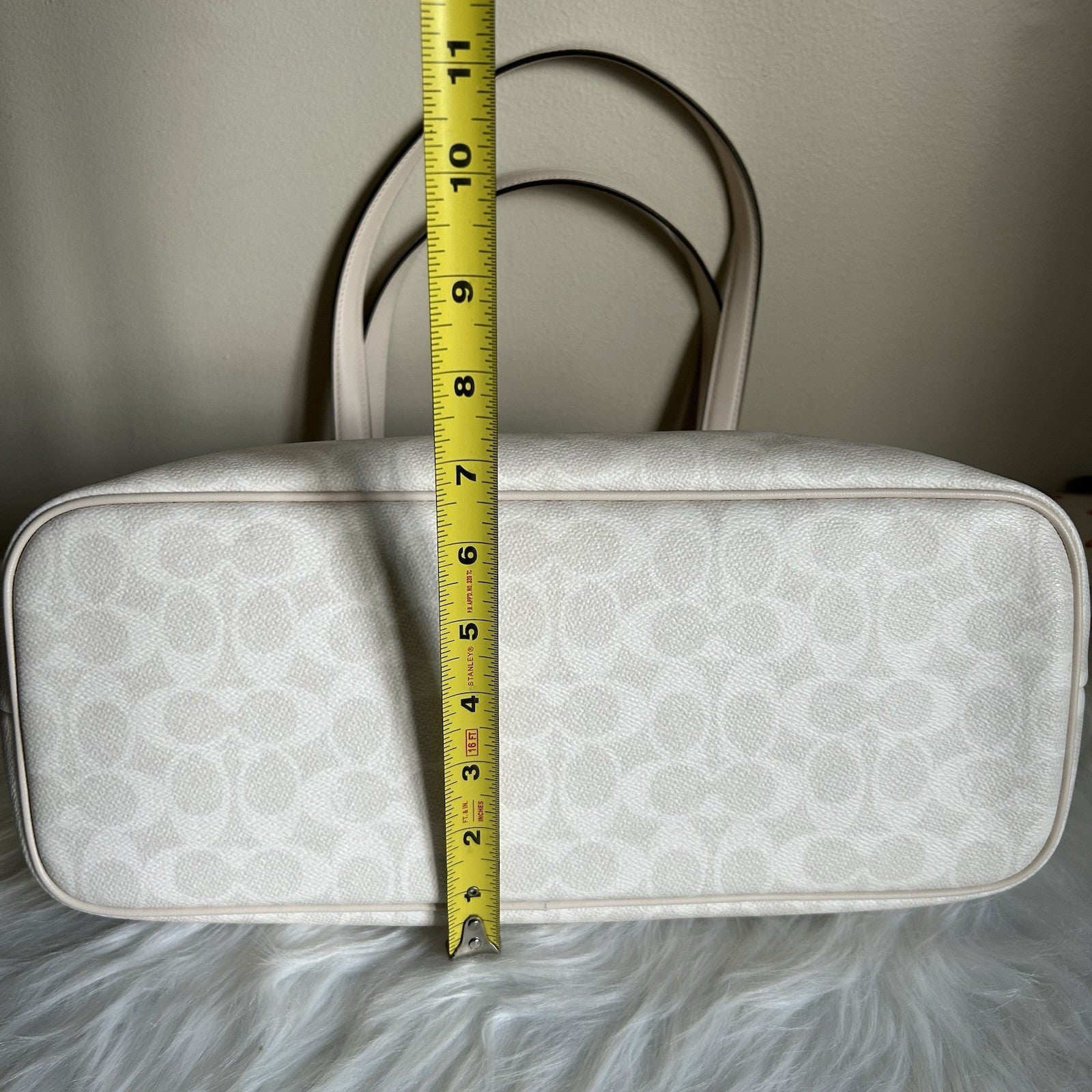 Coach Gallery Tote Chalk White Signature Canvas Leather Bag NEW