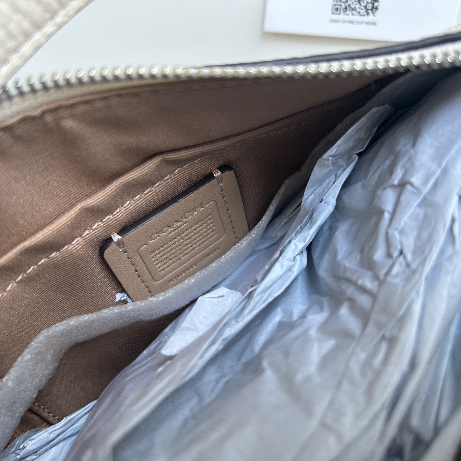 Coach Mini Payton Chalk White Pebbled Leather Shoulder Bag NWT
