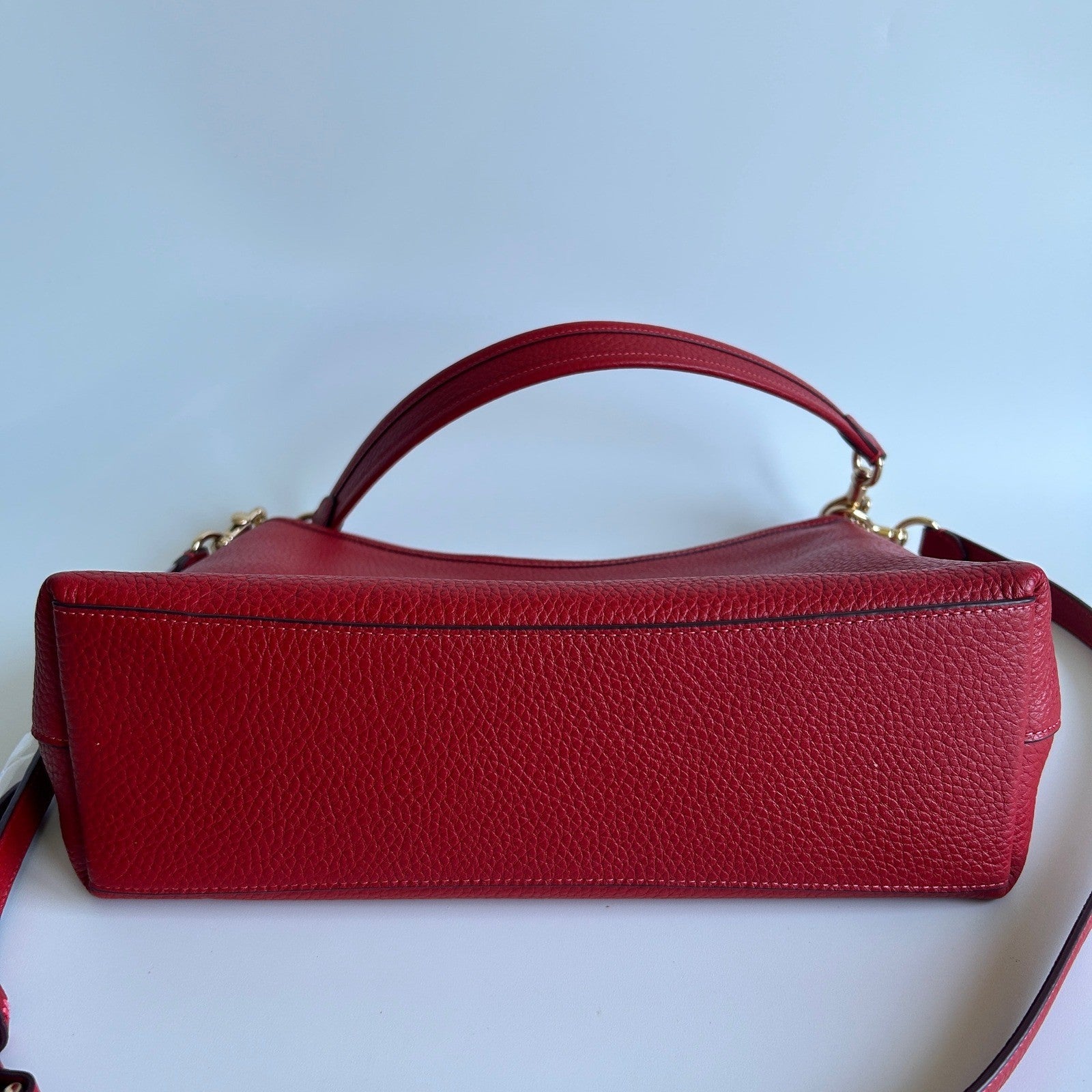 Coach Laurel Red Pebbled Leather Shoulder Bag CR148 Excellent