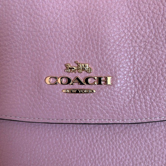 Coach Macie Saddle Bag Pink Pebbled Leather Shoulder Bag Excellent