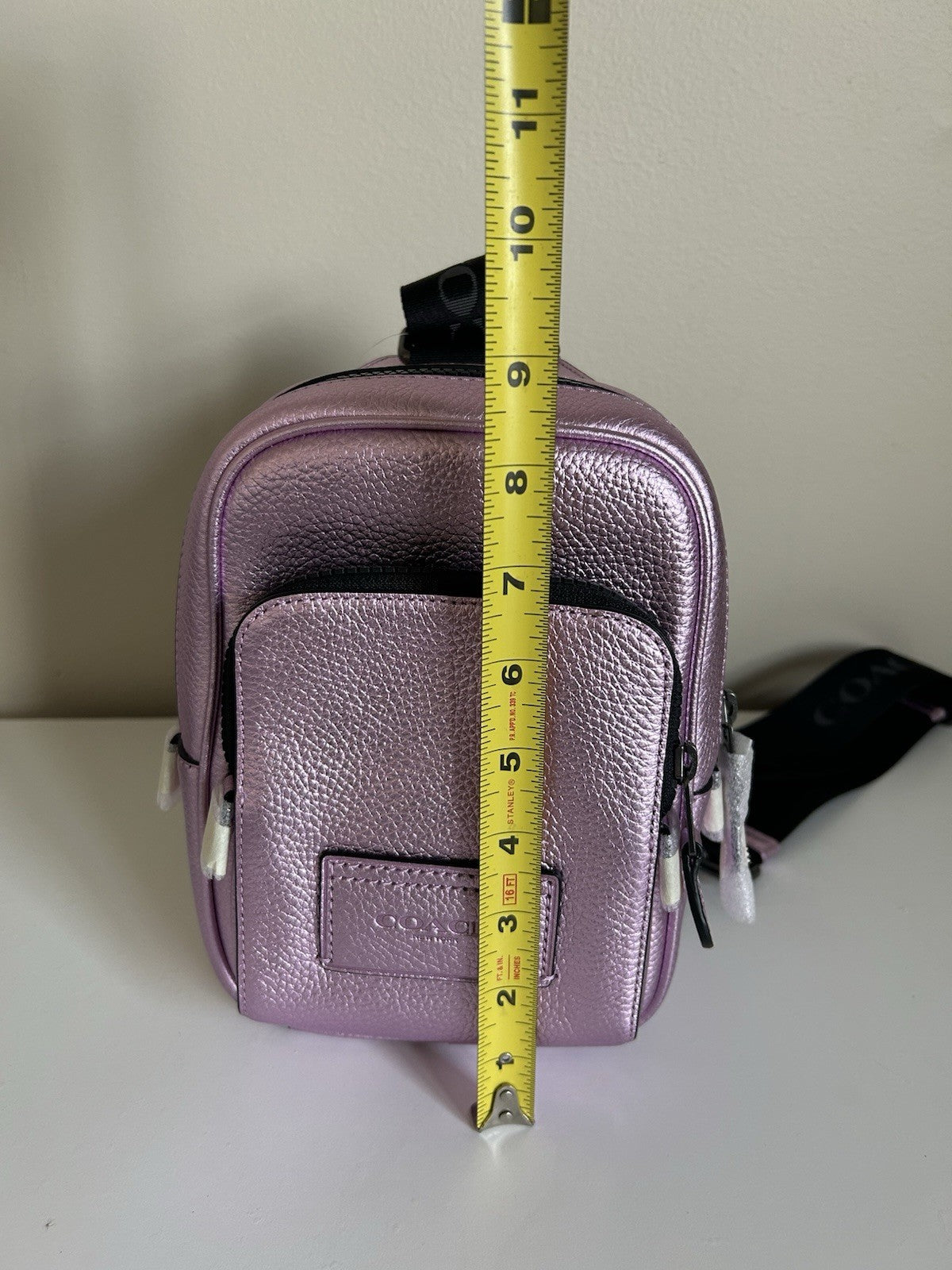 NWT Coach Track Pack 14 Sling Bag Backpack Metallic Lilac