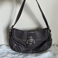 Coach Soho Flap Dark Brown Leather Shoulder Bag J0776-F10910 Excellent