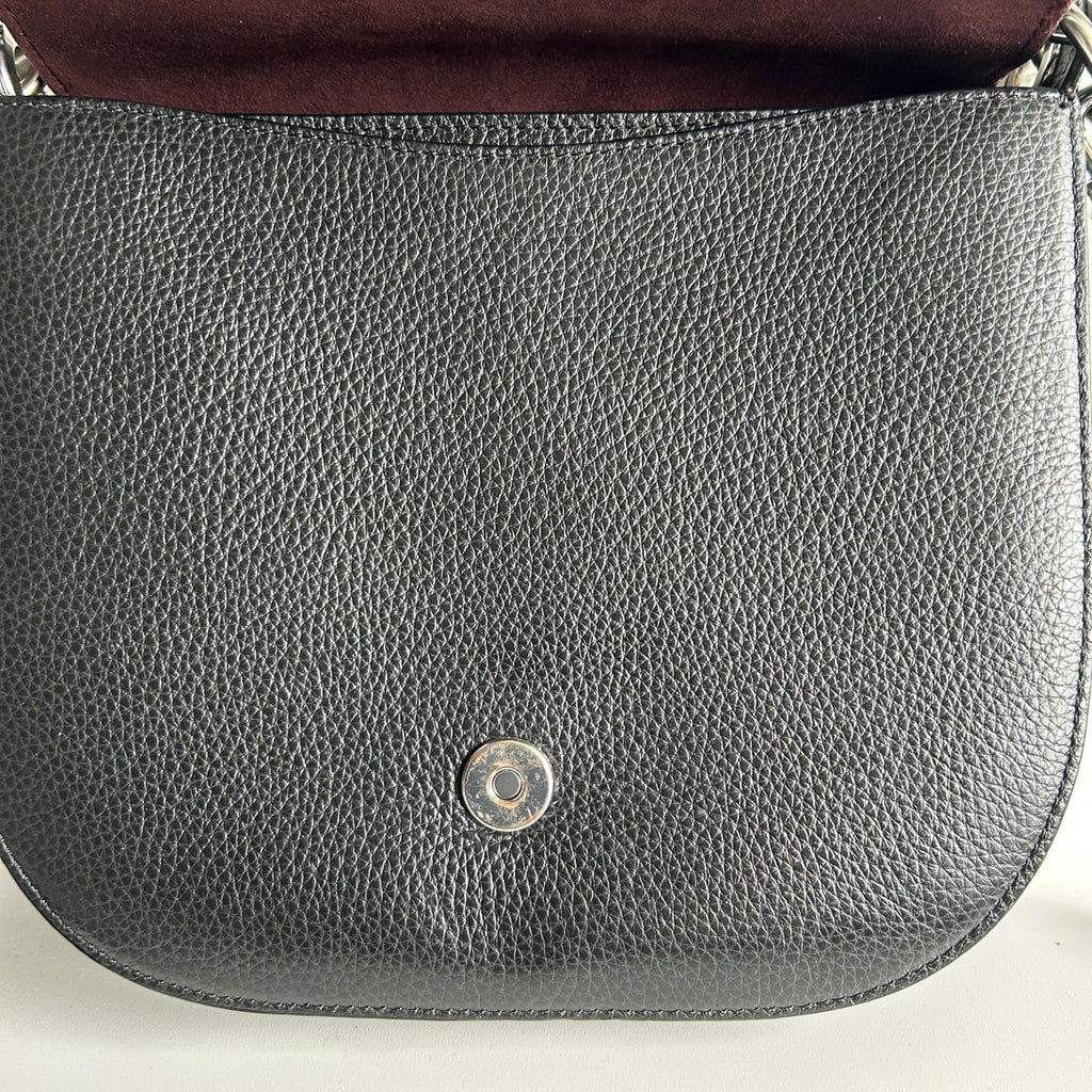 Coach Kleo Shoulder Bag 23 Black Pebbled Leather C5686 Excellent