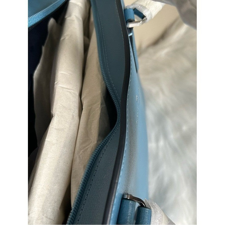 Kate Spade Harper Niagara Blue Pebbled Leather Tote Bag NEW