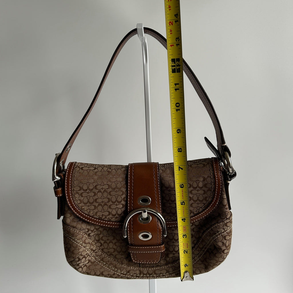 Coach Soho Signature Brown Canvas Leather Shoulder Bag EXCELLENT