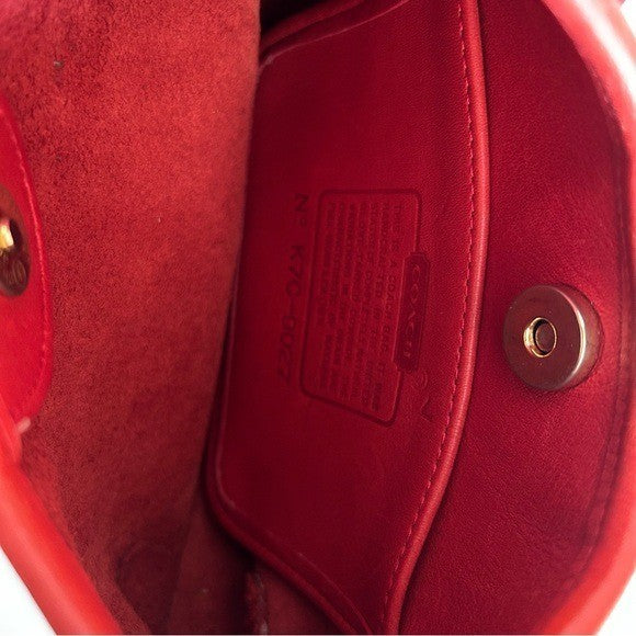 Coach Ergo 9020 Red Glovetanned Leather Shoulder Bag Good