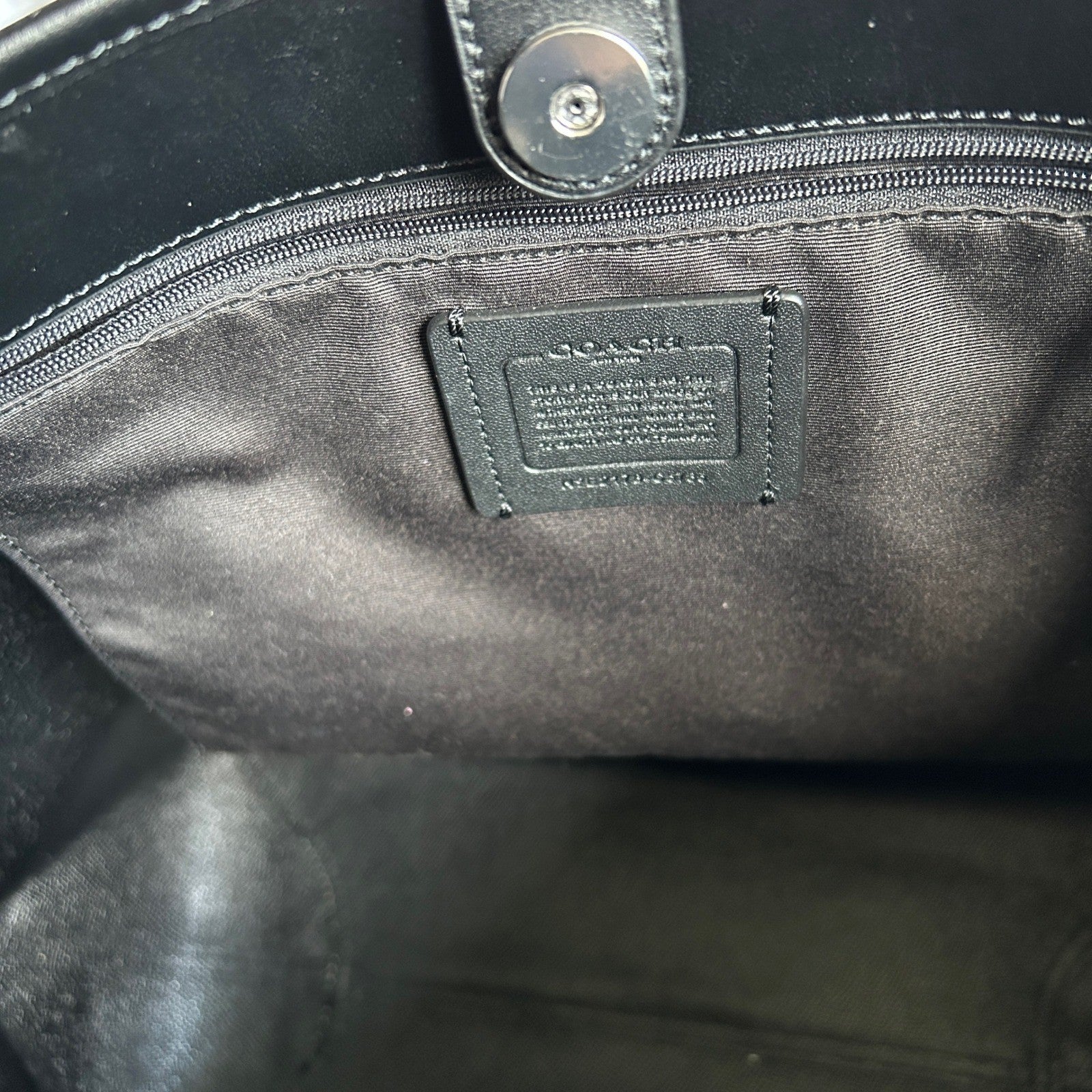 Coach City Tote Brown Vintage Rose Signature Canvas Leather Bag Good