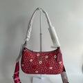 Coach Teri Shoulder Bag Silver Pink Multi Floral Canvas Leather CB152