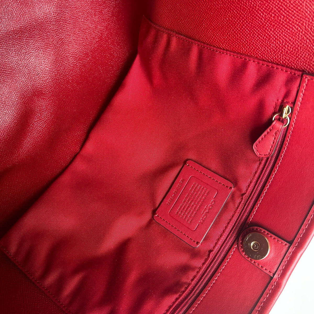 Coach City Tote Brown Red Signature Coated Canvas Bag 5696