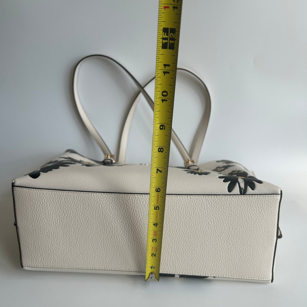 Coach Mollie Tote Chalk Multi Leather Floral Daisy Bag CZ593