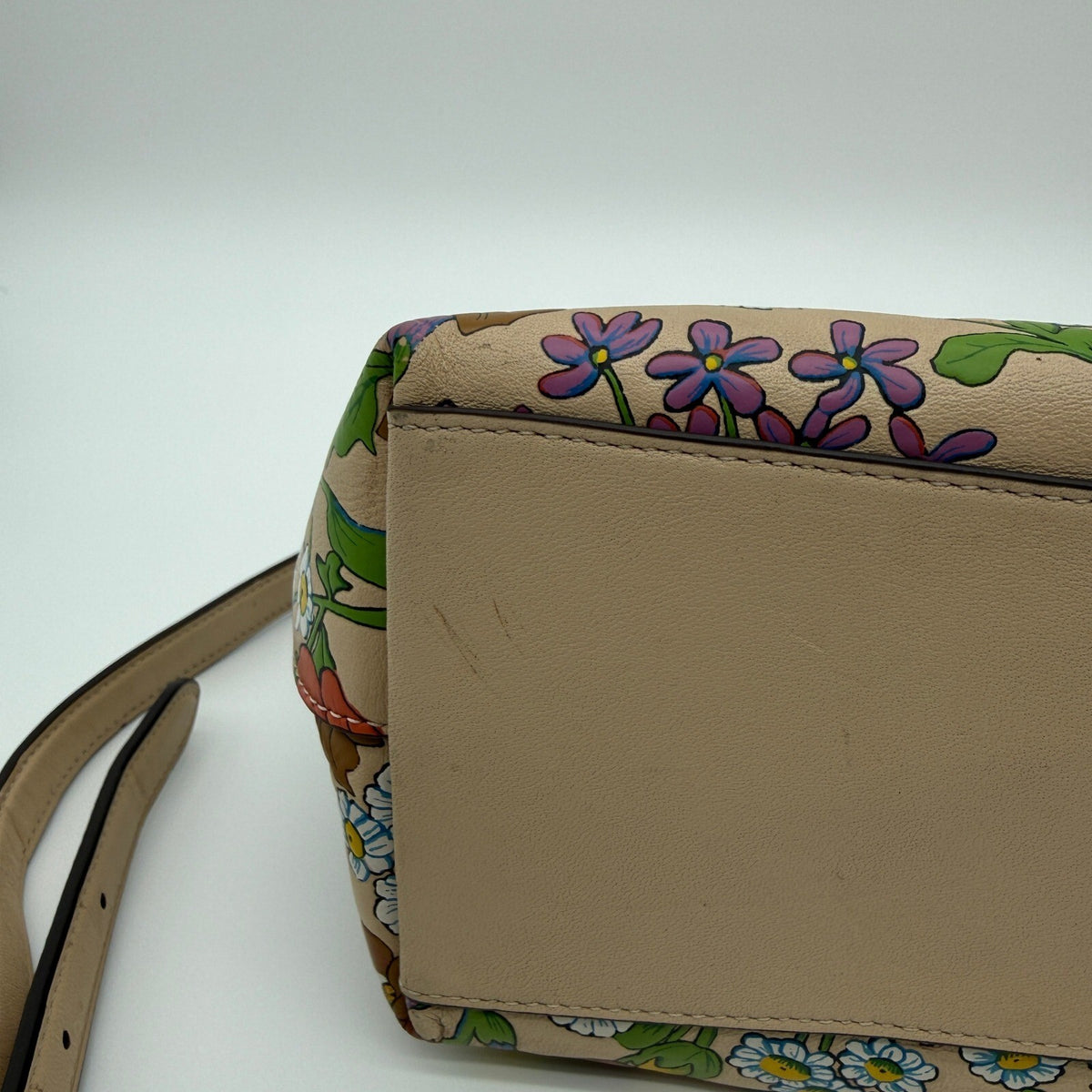 Coach Laurel Shoulder Bag Ivory Multi Pebble Leather Garden Floral Print CT222