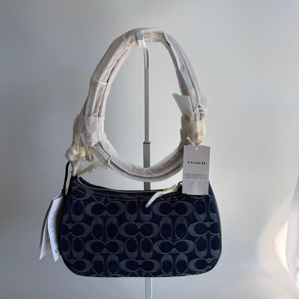 Coach Teri Shoulder Bag Denim Vachetta Leather CAF82