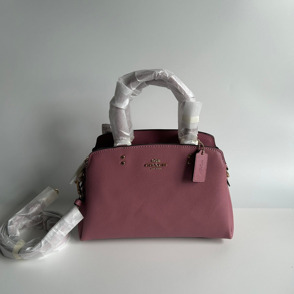 Coach Mini Lillie Carryall Rose Pink Crossgrain Leather Satchel 91146
