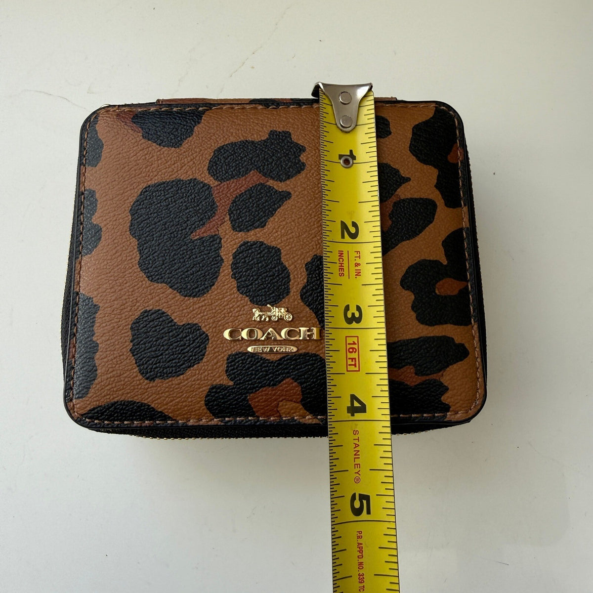 Coach Travel Jewelry Box Leopard Print Canvas Case C8081G Organizer Accessory
