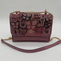 Coach Klare Crossbody Mauve Pink Butterfly Applique Leather 1425 Shoulder Bag