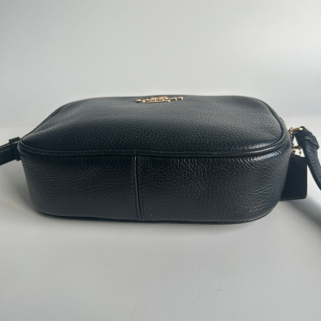 Coach Mini Jamie Camera Bag Black Pebbled Leather Crossbody CA069
