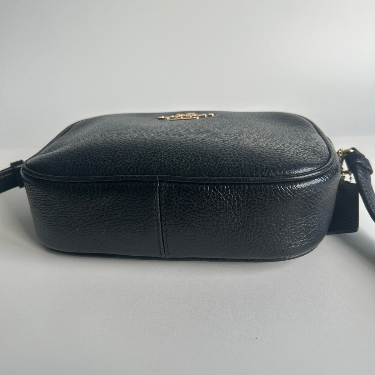 Coach Mini Jamie Camera Bag Black Pebbled Leather Crossbody CA069