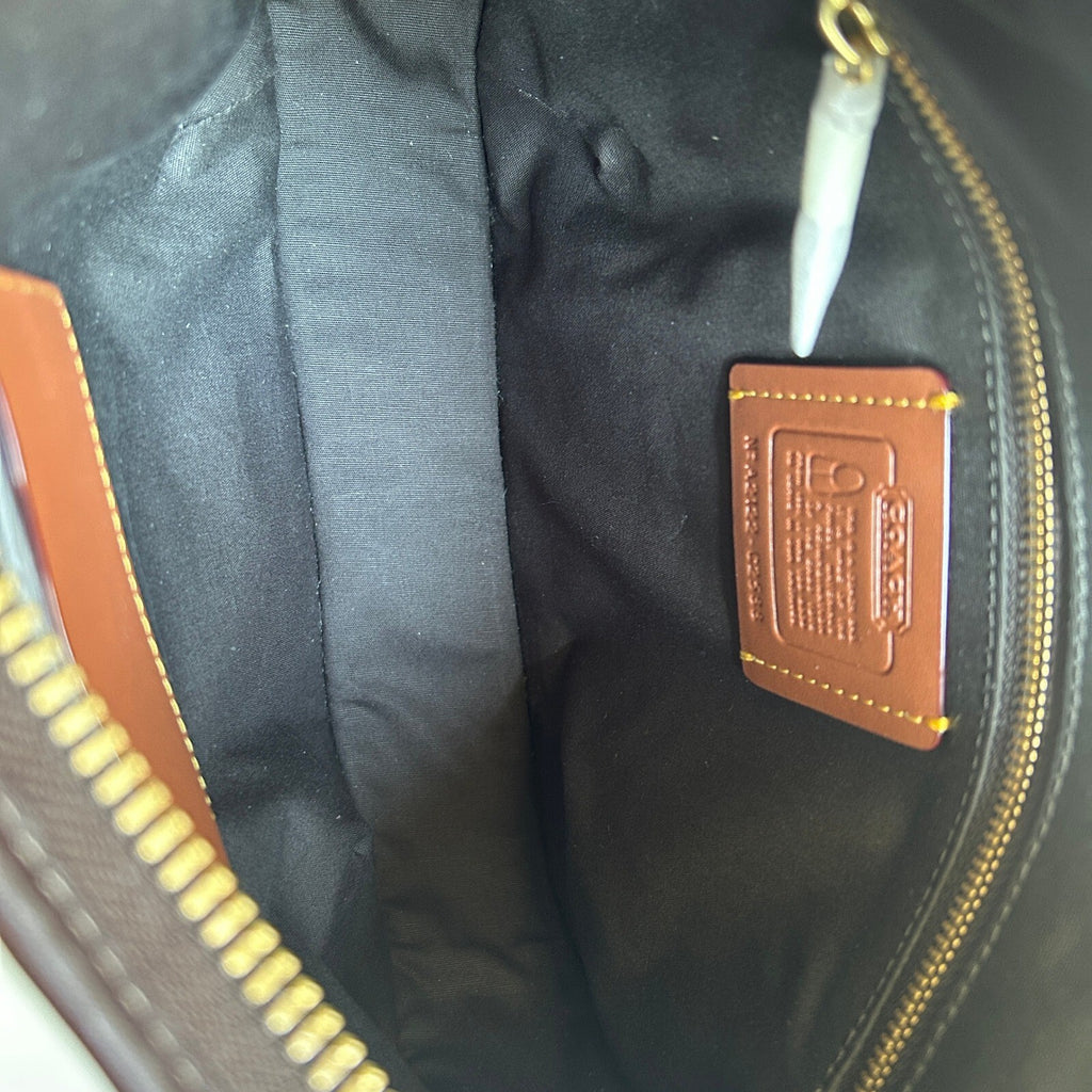 Coach Ergo Curve Zip Hobo Brown Signature Jacquard Shoulder Bag C2588