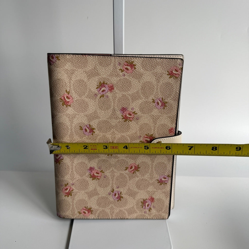 Coach Notebook Cover Sand Multi Signature Canvas Floral Print CA058