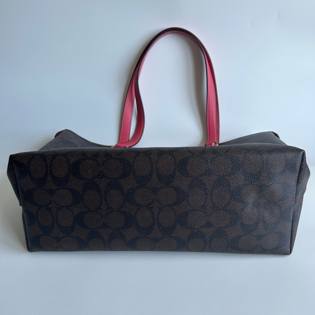 Coach Gallery Tote Brown Red Signature Canvas Shoulder Bag CH504