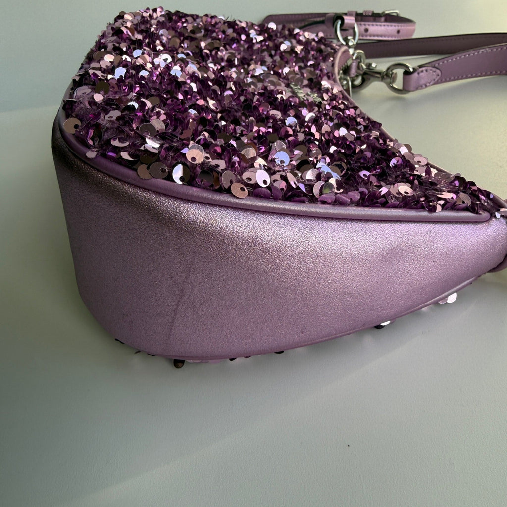 Coach Teri Shoulder Bag Lilac Purple Sequins CQ556 Crossbody Evening Purse