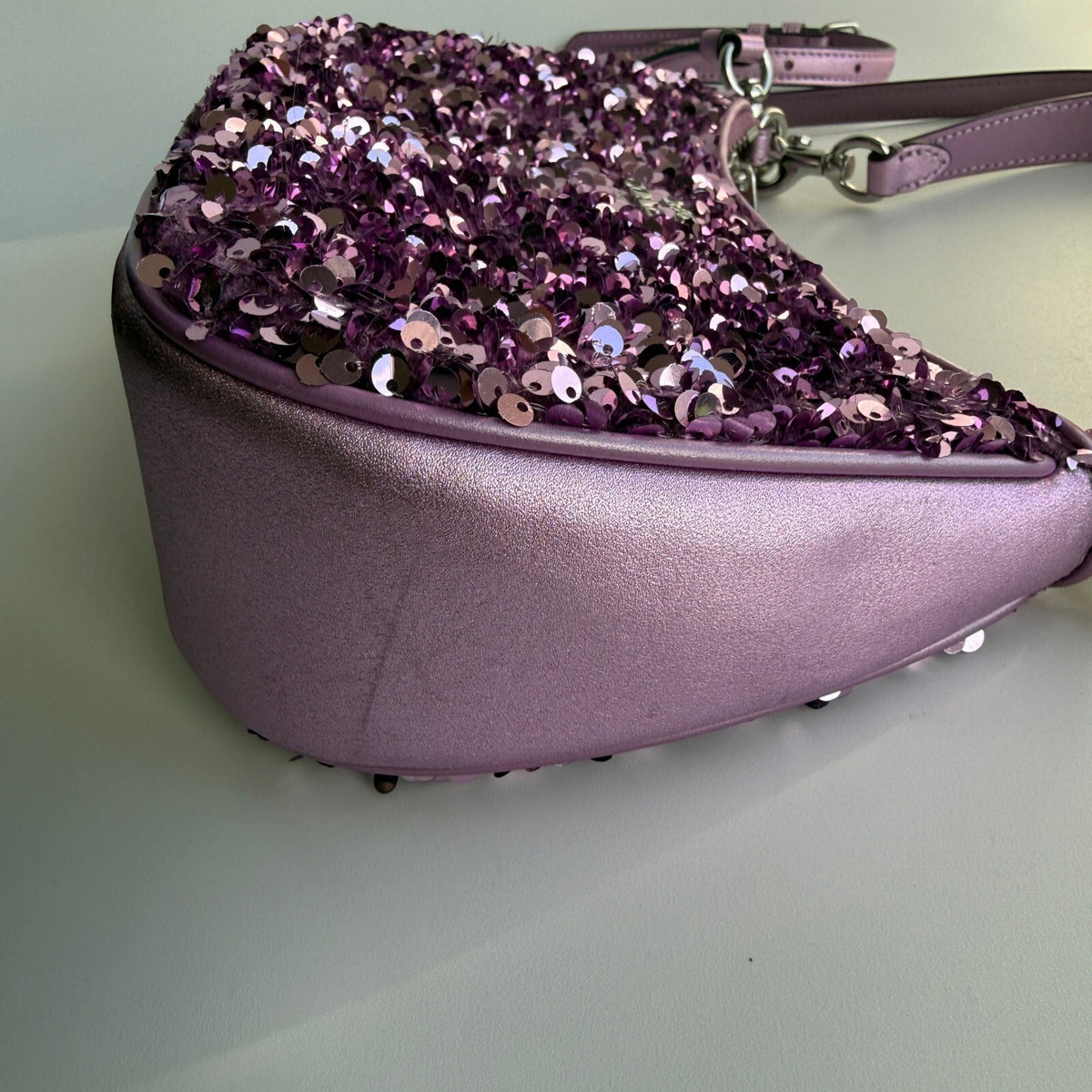 Coach Teri Shoulder Bag Lilac Purple Sequins CQ556 Crossbody Evening Purse