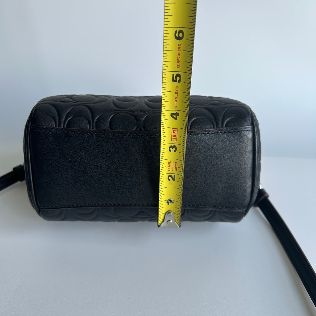 Coach Mini Rowan Black Signature Leather Crossbody Bag CY743