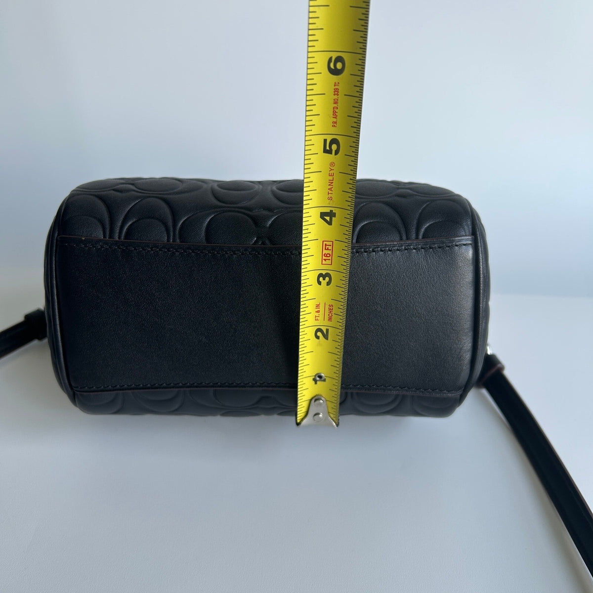 Coach Mini Rowan Black Signature Leather Crossbody Bag CY743