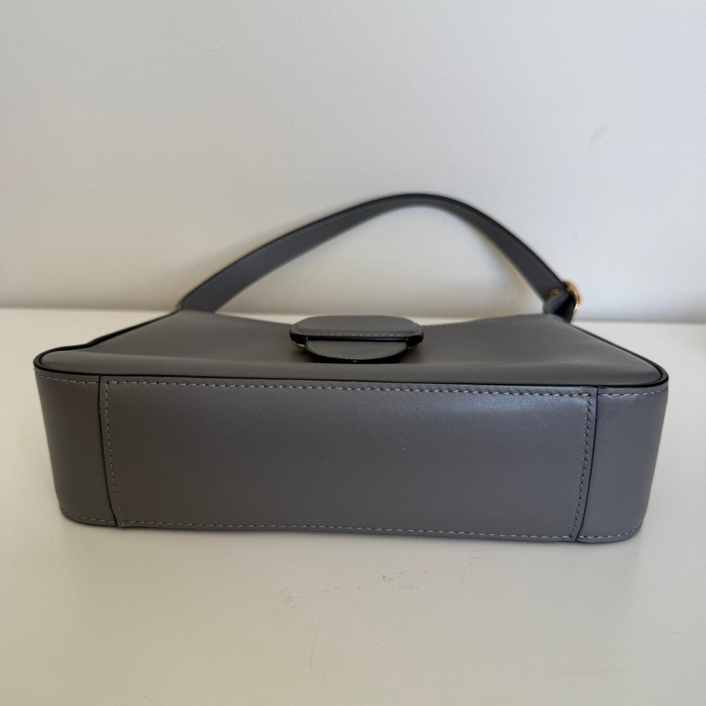 Coach Eliza Shoulder Bag Charcoal Grey Leather CAA92 Small Handbag Purse