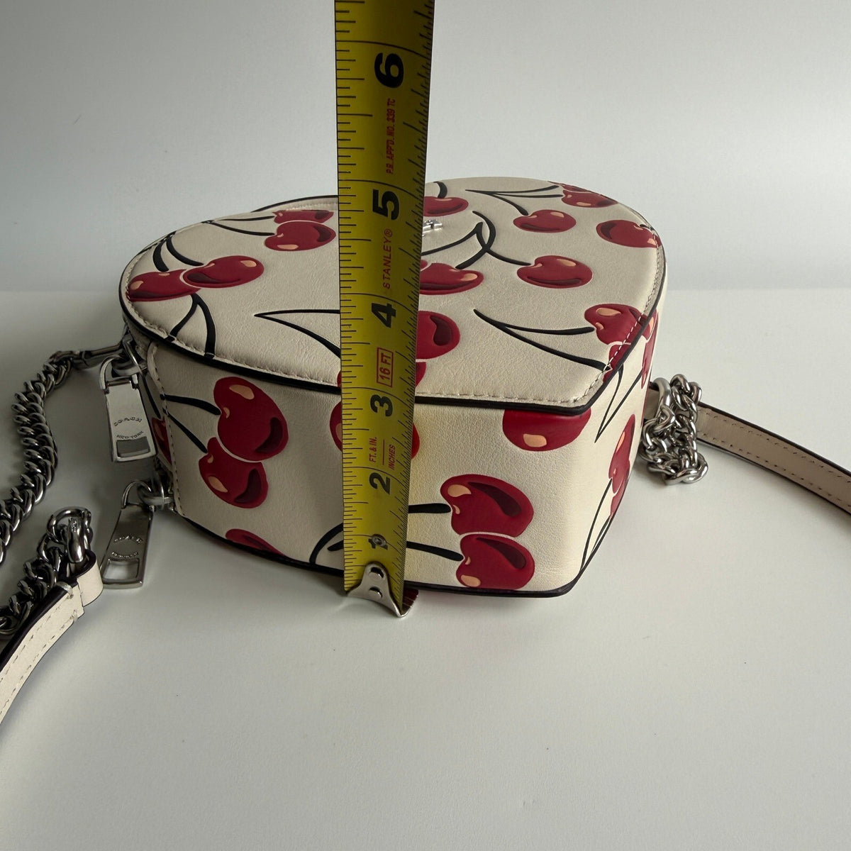 Coach Heart Crossbody Cherry Print Chalk Multi Leather Bag CAB06