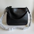 Coach Cary Black Soft Pebble Leather Shoulder Bag CC435 Crossbody Hobo