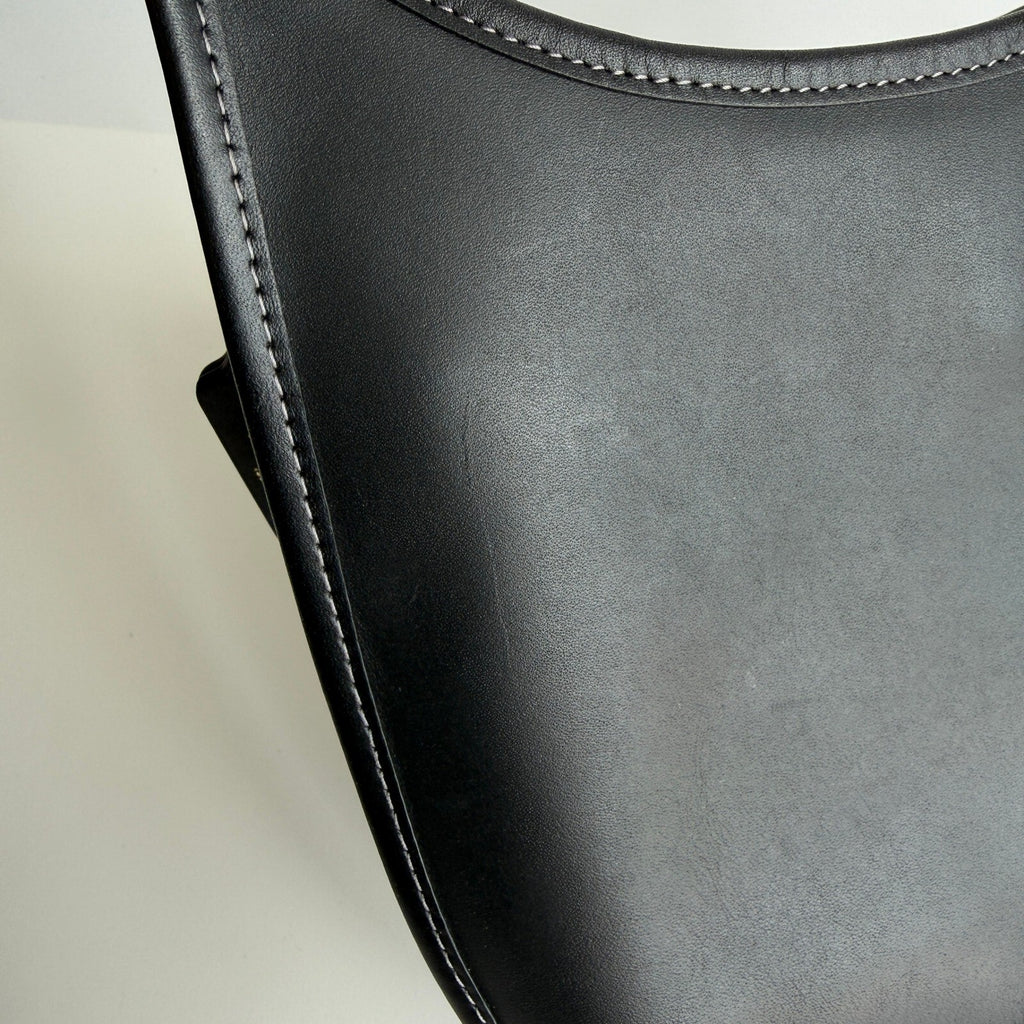 Coach Curve Zip Shoulder Bag Black Glovetanned Leather CAF110